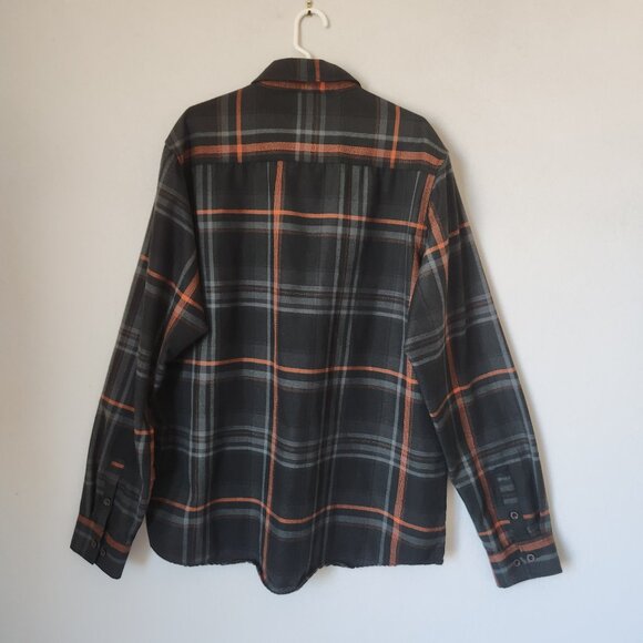 DIXXON x FOX Flannel Form Function Snap Shirt Long Sleeve Black Orange - Picture 3 of 10
